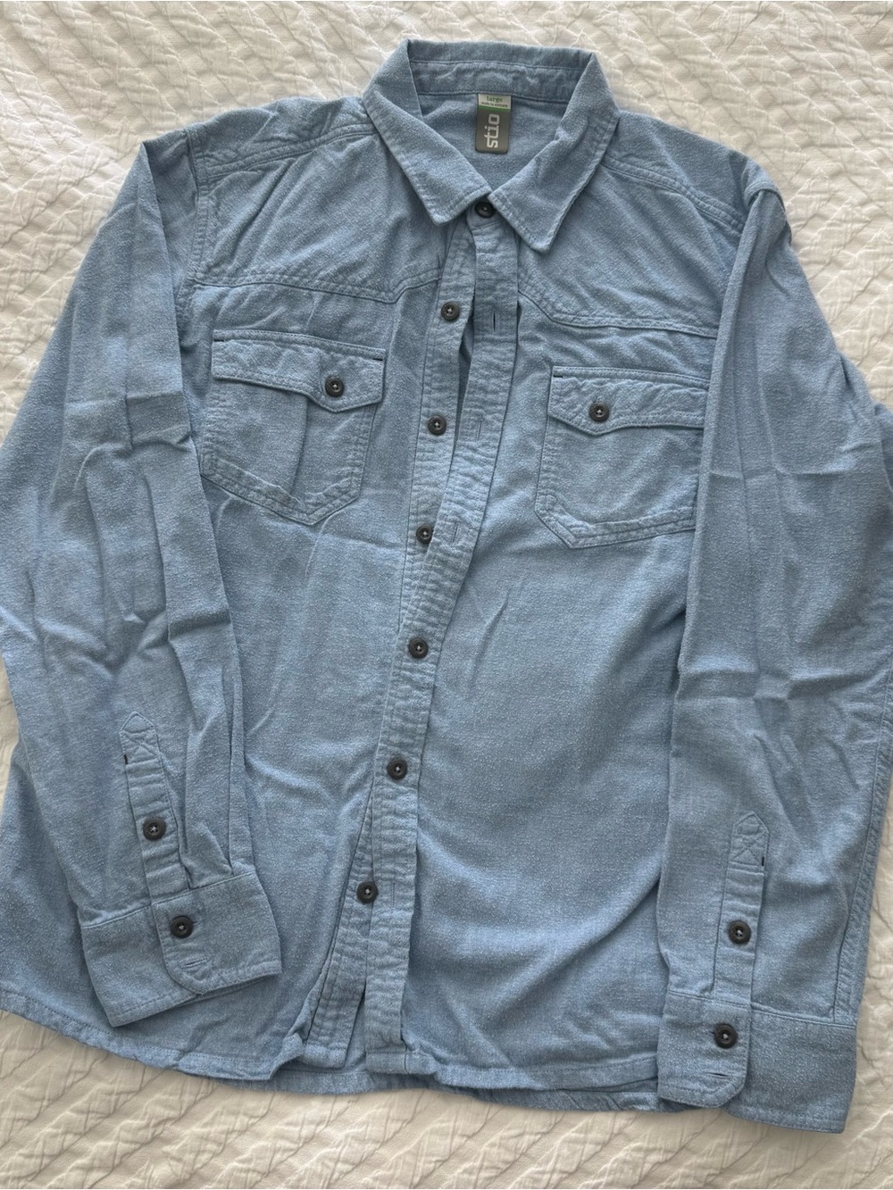 Stio Light Blue Casual Button-Down Flannel